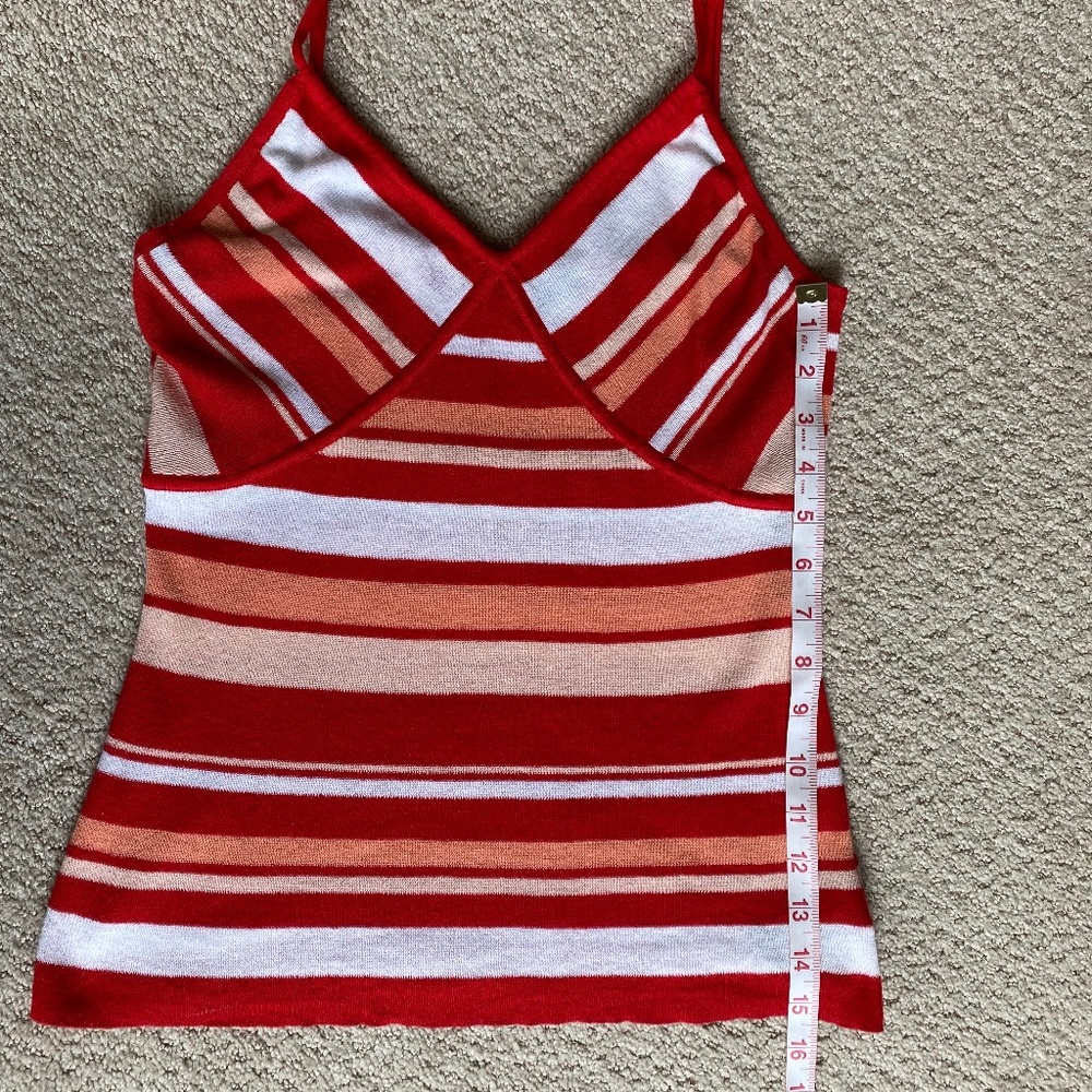 bebe cami cotton knit sweater stripe top Medium - Picture 8 of 12
